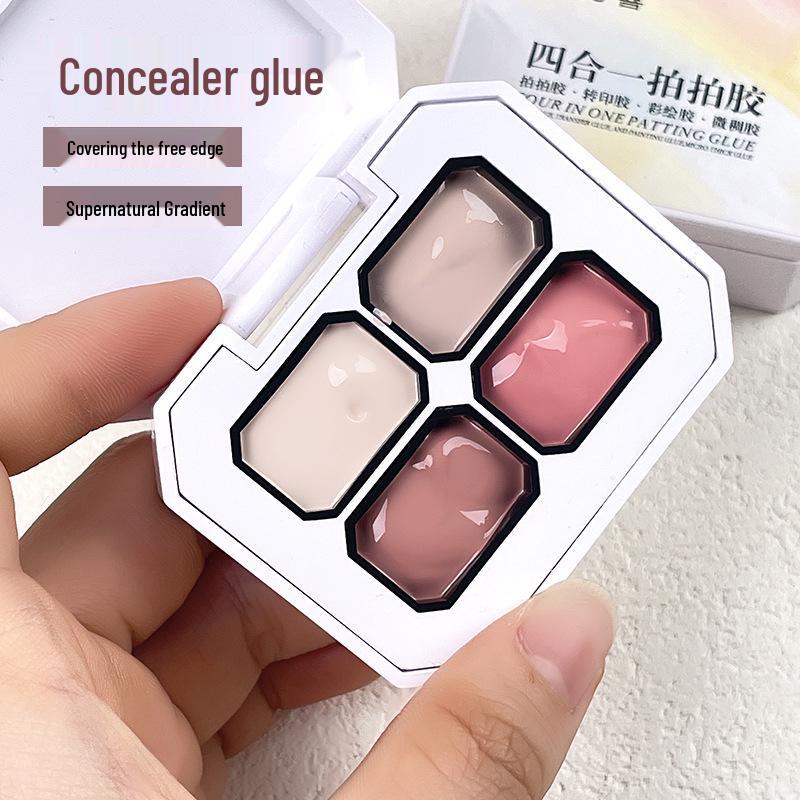 

Градиентный румянец гель-арт для ногтей: 4 цвета (Черный, белый, красный) с Высокой Насыщенностью и Мелким Мерцанием Платина, издание 2025 года 4 Grid