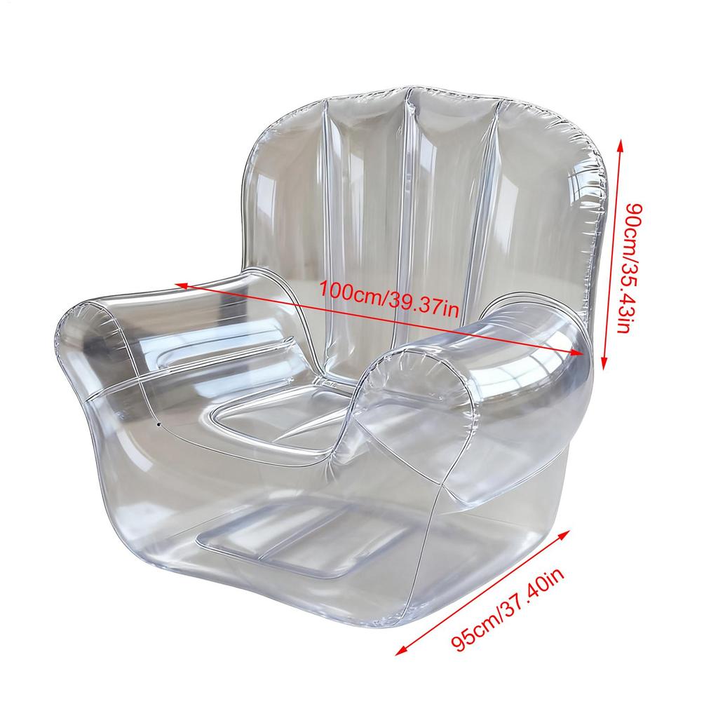 Scaune gonflabile pentru adulți Canapea gonflabilă cu aer Scaun de exterior Canapea îngroșată Mobilier transparent pentru gazon, lângă piscină, balcon