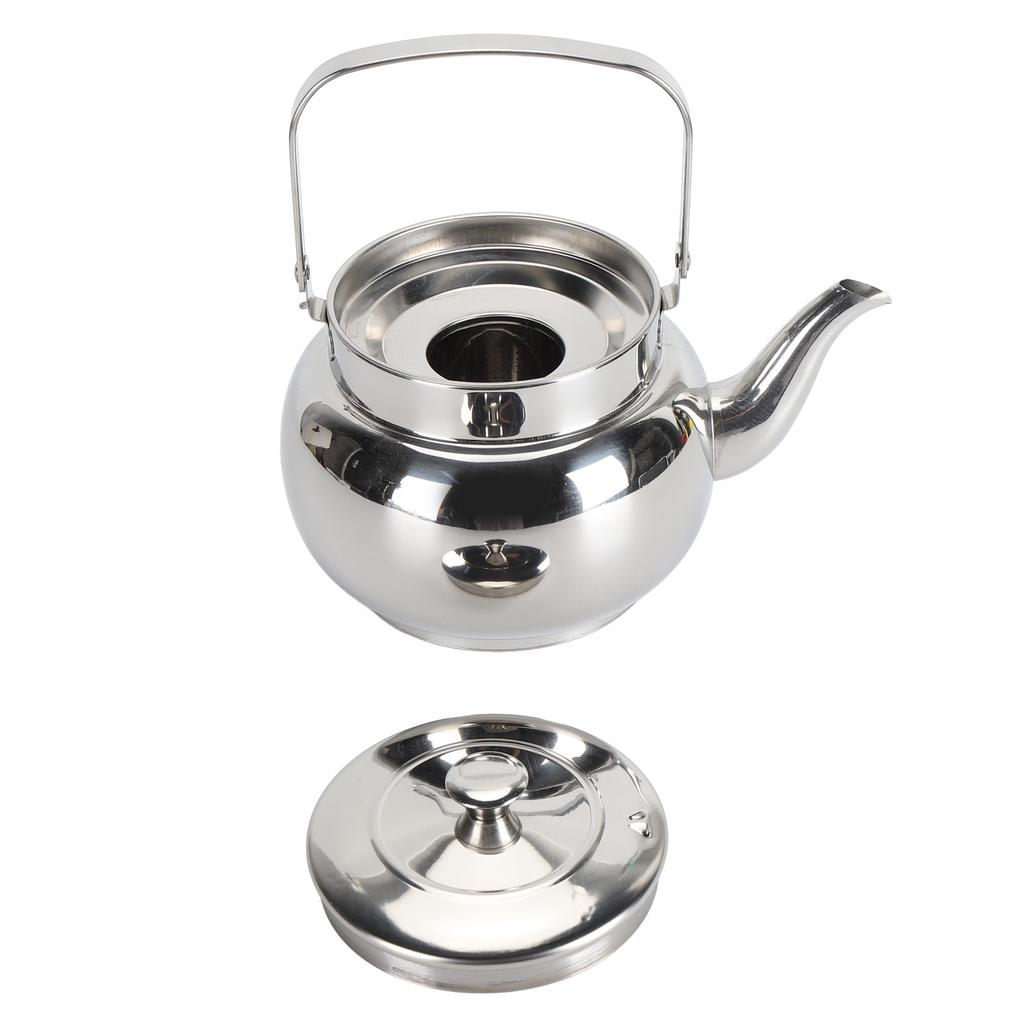 Stainless Steel Teapot with Removable Filter Metal Tea Kettle Coffee Table Serving Pot for Home Hotel Restaurant