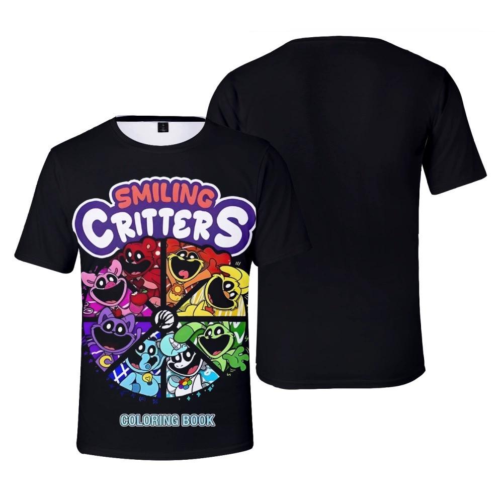 New Anime Smiling Critters 3D Printed Men s T-shirt Unisex Casual Fashion Street Harajuku Style Short-sleeved Tops T-shirt XS