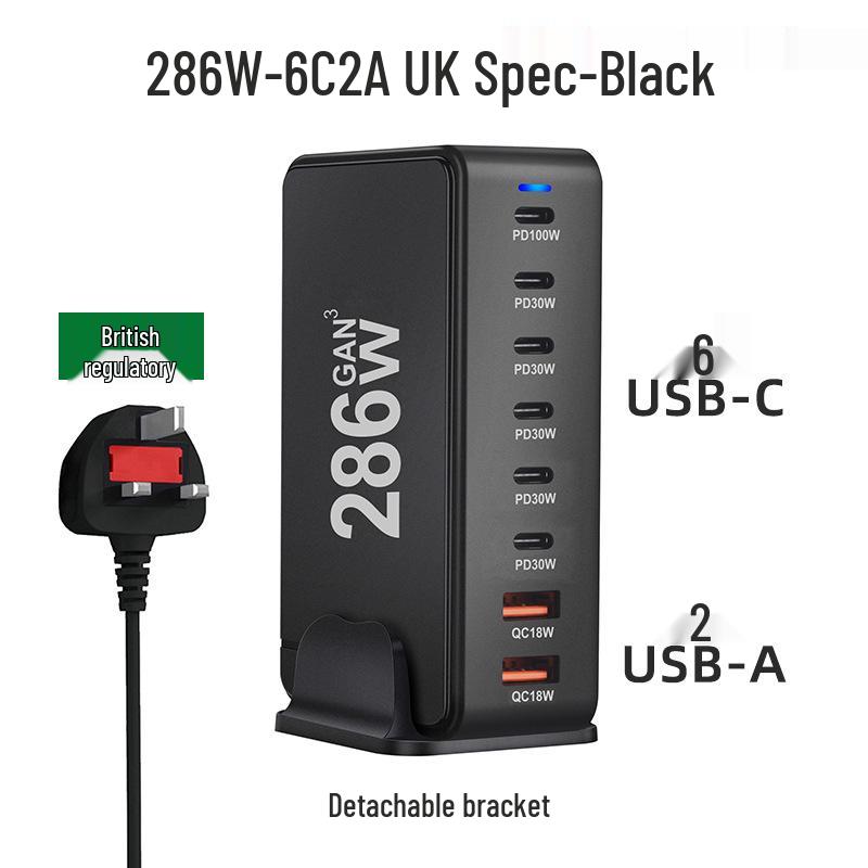 240W GaN PD Multi-Port Charger for Phones and Laptops - High Power Desktop Charging Station