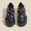 Dziewczęce Buty na Płaskiej Platformie Street Style Lolita Gotyk , Młode Kobiety Gyaru Punkowe Buty na Koturnie z Nitami Pająk