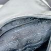 PRADA Triangle logo Silk satin Shoulder Bag Satin Light Gray Women Used
