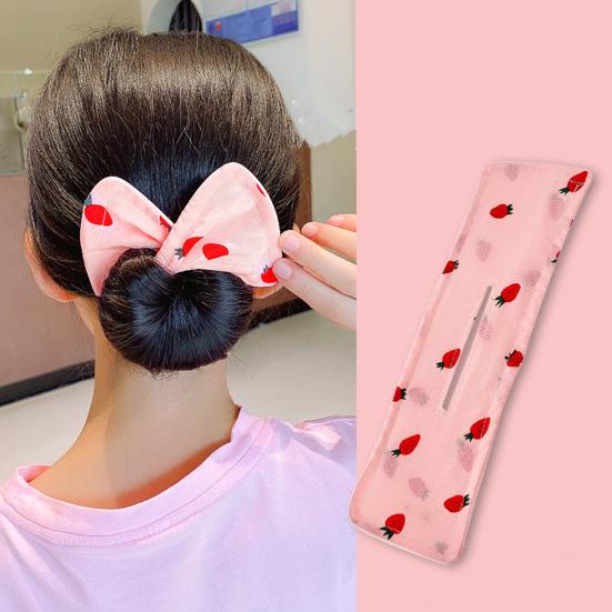 Hair Bun Clip Fruit Pattern Bun Maker Easy To Use Versatile Hair Styling Twist Tool Long Hair Bun Accessory