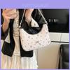 Borsa Monospalla in PU con Fiocco e Stampa Floreale per Uso Quotidiano Casual da Donna