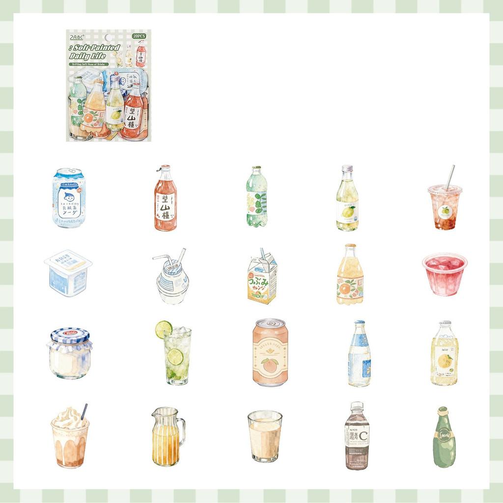 20pcs PET Stickers for Notebooks Phone Stickers Scrapbooking Supplies DIY Junk Journals Decor Stickers