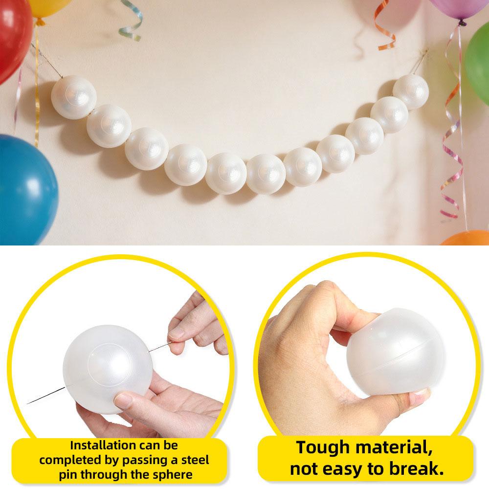Grote nep-parelslinger voor bruiloftsachtergrond DIY Kralen Wandhanger Feest Kunstparels Kralenslinger Witte Bolhanger