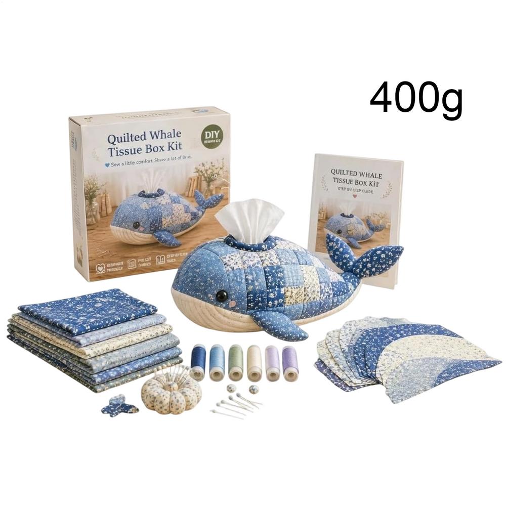 Caja de Pañuelos Acolchada de Animales Marinos Kit de Bricolaje Hecho a Mano Decorativa Caja de Pañuelos Hecha a Mano Kit de Bricolaje para Mujeres Principiantes Baño Oficina Hogar