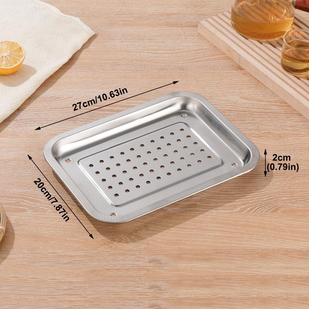 Rectangle Stainless Steel Tea Tray For Home Office Teahouse Restaurant Japanese Style Serving Platter Kitchen Bar