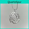 Bohemian Titanium Steel Snake Chain Necklace With Spiral Pendant For Women