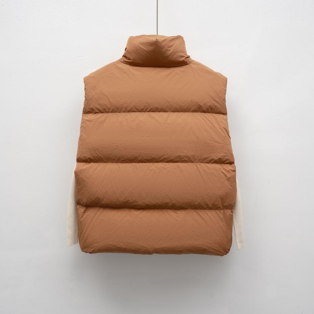 Prosta codzienna kurtka puchowa bez rękawów ze stójką, damska nowa jesienno-zimowa krótka luźna kamizelka