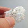 5 st 3D Vita Blomma Paljetter Pärlbroderad Spetslapp Reparation Applikation DiY Kläddekorationstillbehör