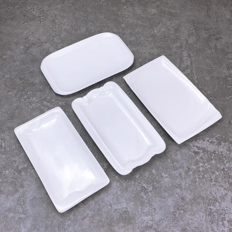 12-inch Pure White Ceramic Rectangular Dinner Plate