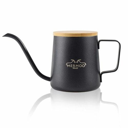 MERMOO YILAN 350ml Coffee Drip Pot, Stovetop Safe, with Lid, Insulated, Swan Neck, Narrow Spout, Single-Serve Coffee Kettle, for Home, Office, and Tra
