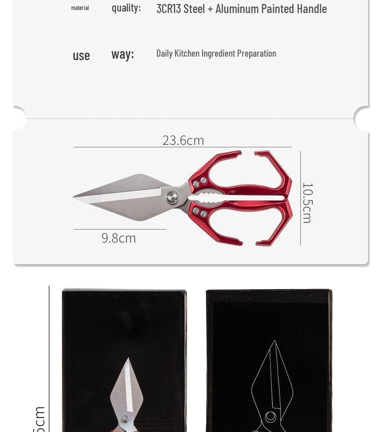 Guanglong Stainless Steel Kitchen Shears for Cutting Chicken, Duck, Goose Bones - Large, Sharp, and Strong.