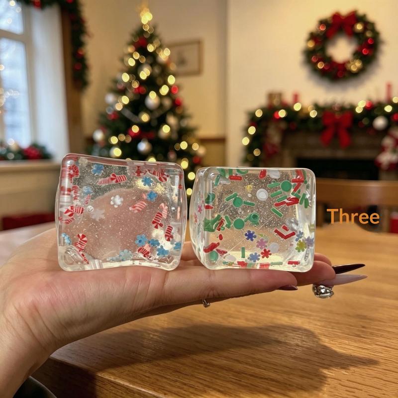 Christmas Maltose Ice Cubes Squeezable Gaint Sensory Stress Ball, Novelty Anxiety Relief Fidget Toy For Adults & Desk