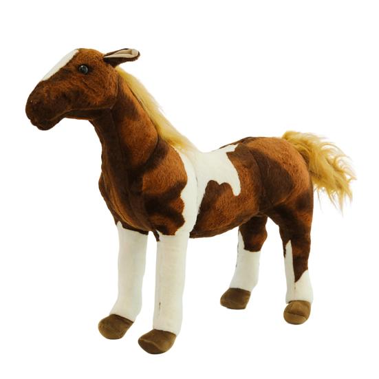 Simulation Plush Horse Toy Stuffed Pony Plushie Year of Horse Mascot Doll Educational Toy Home Bedroom Decoration Holiday Gift