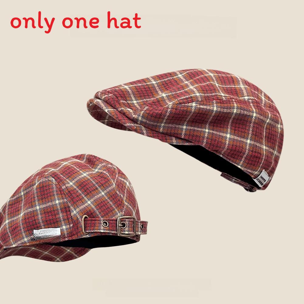 

Childrens Retro Plaid Beret Hat With Sun Protection For Spring Autumn Kids Ages 210 червоний
