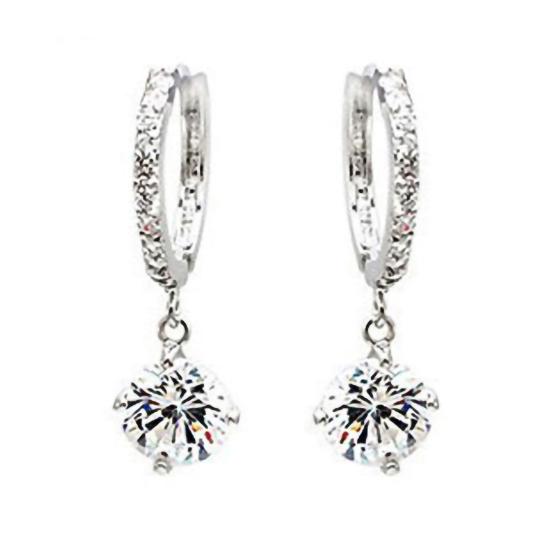 Ear Pendant Charming Faux Crystal Rhinestone Shiny Delicate Dangle Earrings for Banquet