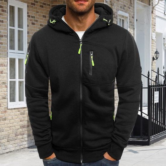 

Yousheng Мужская толстовка с капюшоном на осень-зиму, свободная, с длинными рукавами, карманами на молнии, с капюшоном, тонкий однотонный повседневный пиджак XXXL белый