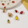 1 Piece 304 Stainless Steel Charms 18K Real Gold Plated Enamel Lipstick Strawberry Mango Pineapple Pendant Necklace DIY Making
