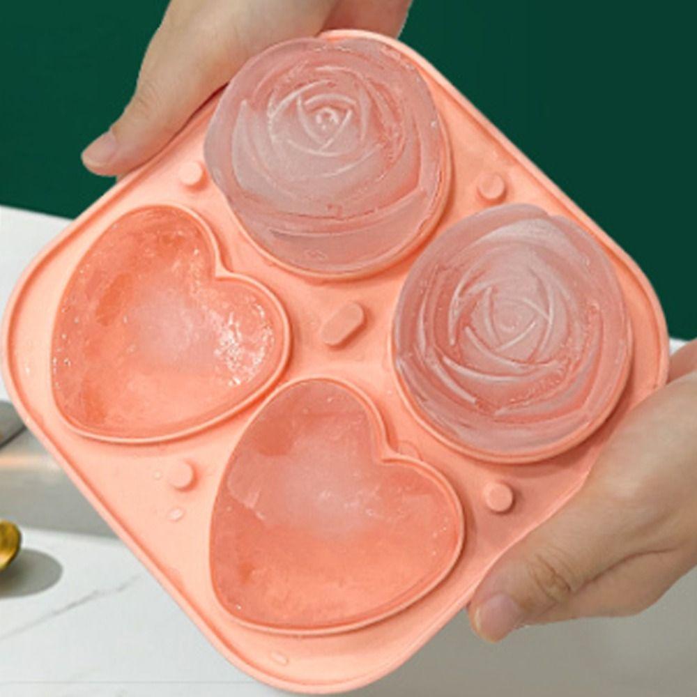 Reusable Ice Cube Molds Love Heart-shaped Ice Mould Tray Cocktail Rose Ice Mold  Home
