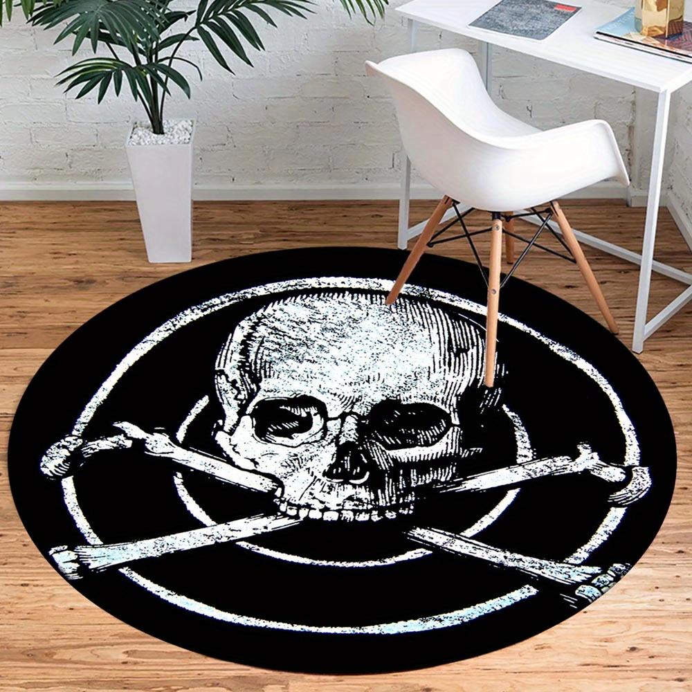 1pc Retro 1845881082 Pattern Round Floor Mat, Non-slip for Living Room Bedroom Chair Carpets Home Decor Gifts, Home Decor Room Decor Outdoor