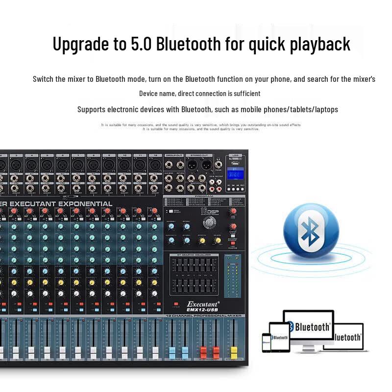 HuiDu EMP-12P 12-Channel Professional Powered Mixer (CN Version)