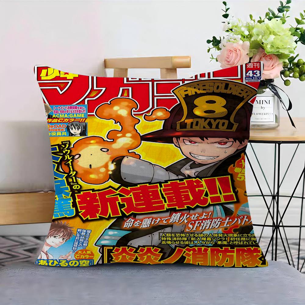 Fire Force Anime Classic Movi 45*45cm Cushion Cover Pillow Cover Decor Pillowcase Home Pillowcase For Couch Pillow