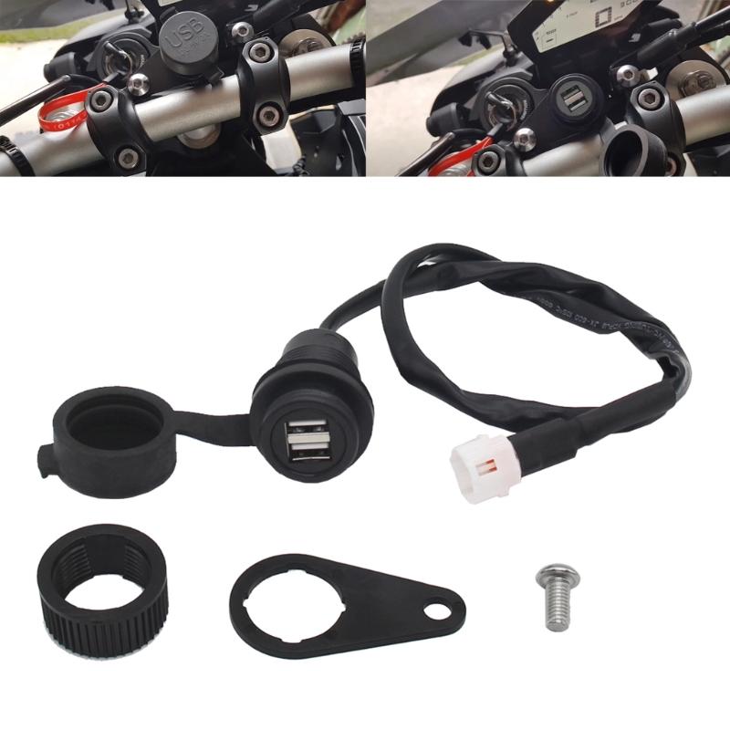 Duální USB adaptér pro nabíječku a zástrčku pro MT-09 SP-MT07 XSR700 XSR900 Tracer- Příslušenství pro motocykly USB nabíjecí zásuvka