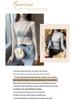 Women's Black High-Neck Mesh Base Layer Sweater with Fur Inner and Lace Gauze
