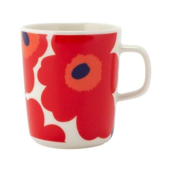 Marimekko Mug White Red OIVA UNIKKO 2.5 dl Cup Nordic Kitchen Tableware