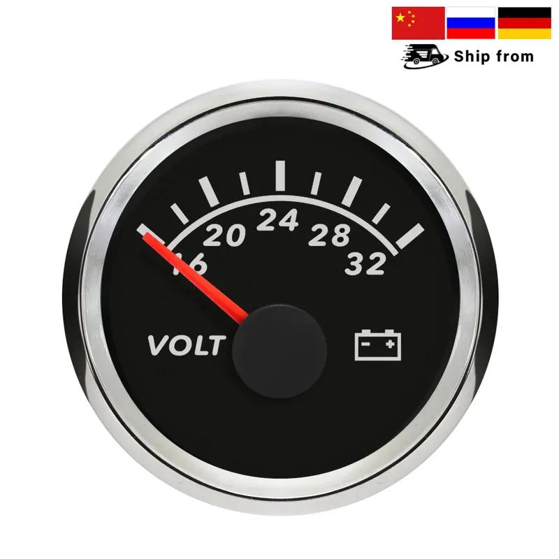 ELING Newest Waterproof Universal 52mm (2") Voltmeter Volt Gauge Meter with Red Backlight for Car Boat Yacht Truck