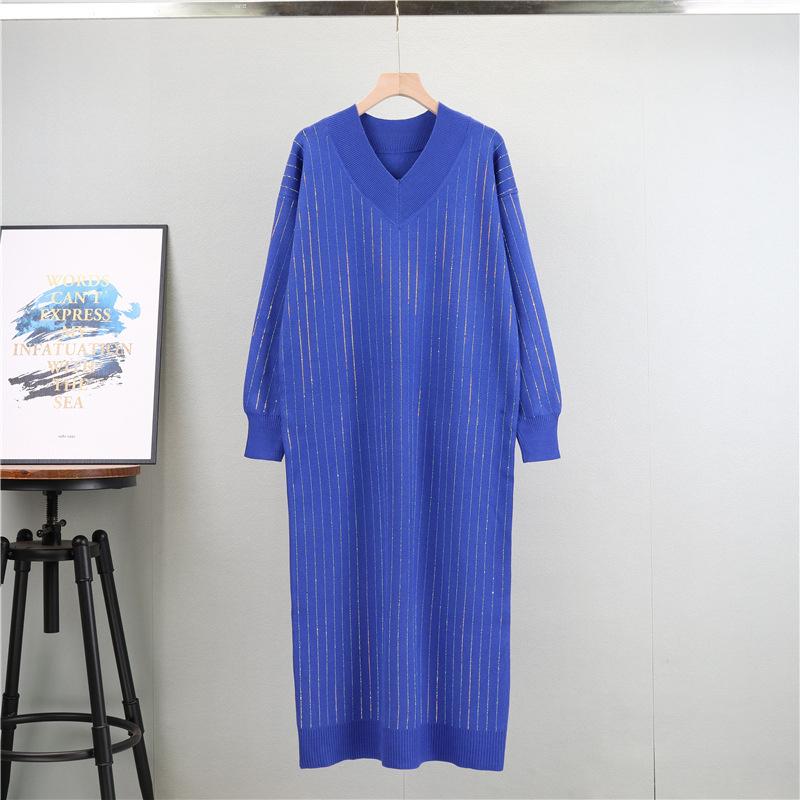 Lazy style loose woolen dress, women's autumn new style interior knit dress