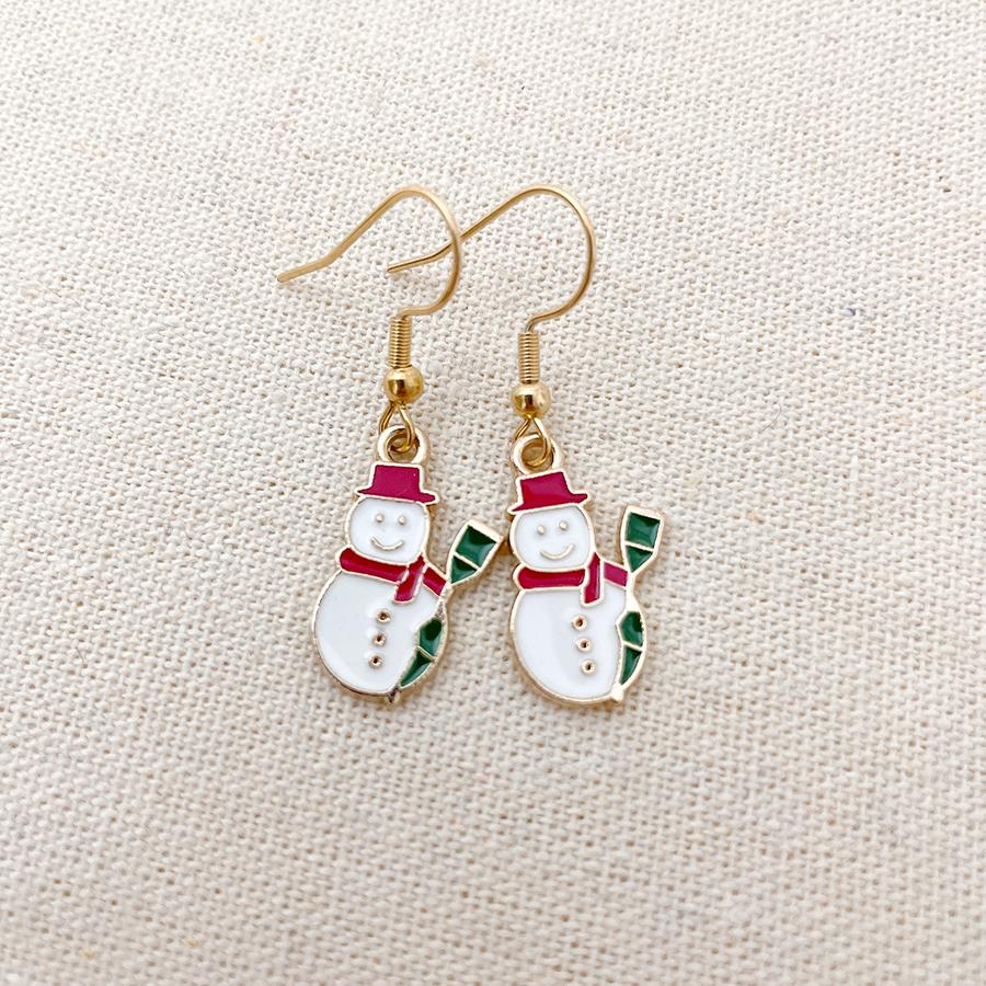 2025 New Fashion Women Christmas Santa Claus Snowman Smiling Face Earrings Women Christmas Party Hanging Dangle Earring Jewelry