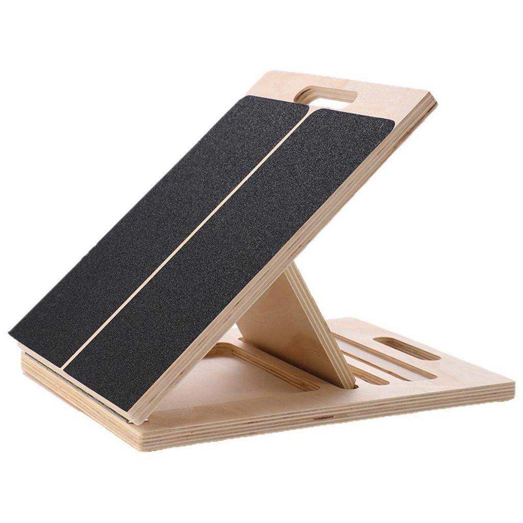 Planche d'inclinaison réglable en bois pour l'étirement des mollets et l'exercice des jambes