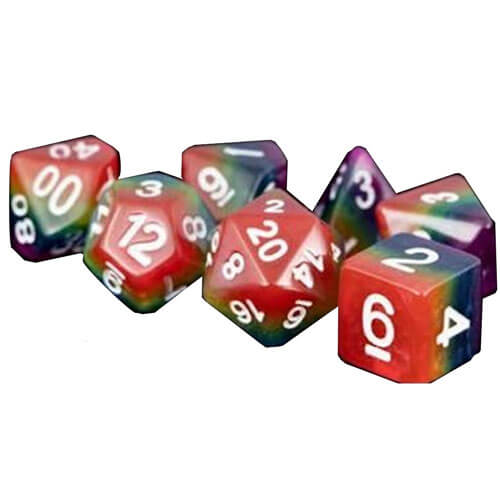 MDG Polyhedral Resin Dice Set (Rainbow)
