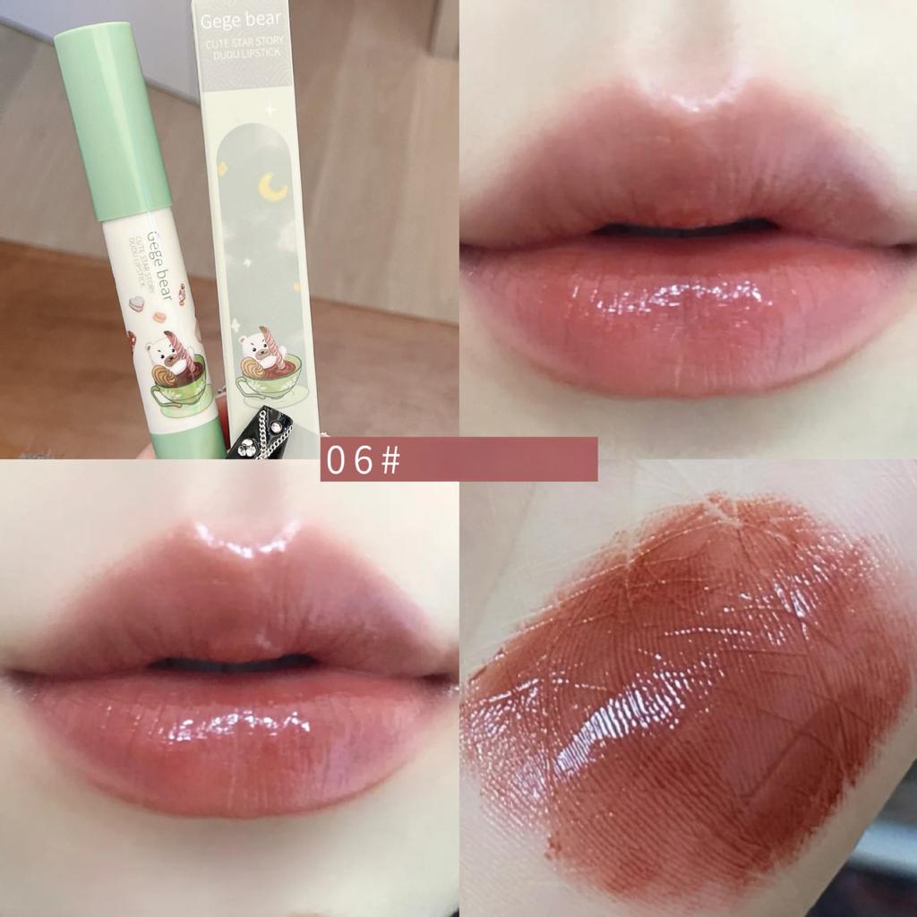 Dudu Lipstick Moisturizing and Easy-to-color Water-gloss Mirror Long-lasting Whitening Crayon Lipstick