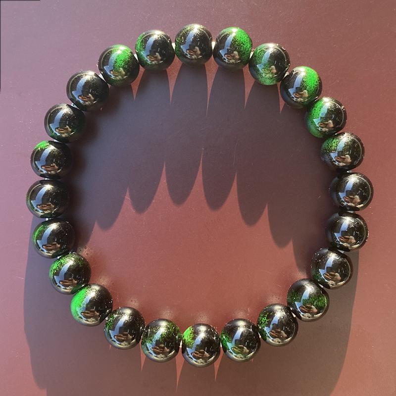 

Браслет-шарм из бусин из камня тигровый глаз, эластичный браслет из бусин для мужчин и женщин, ювелирное изделие