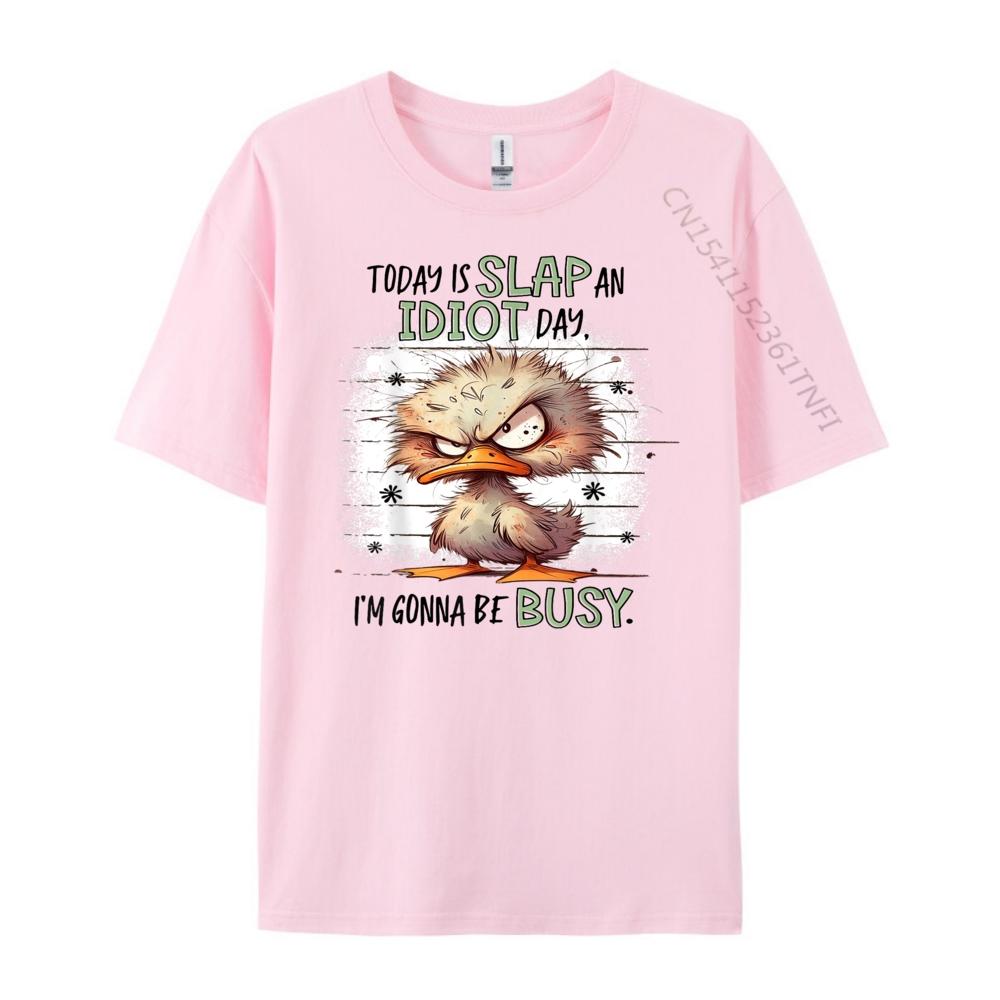 Cute Duck Today Is Slap An Idiot Day I M Gonna Be So Busy White T Shirt Men Anime T Shirts Japan Style