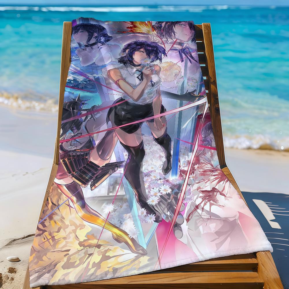 C-Chainsaw Man Anime Movie Reze Arc Towel Sports Quick Dry Travel Camping Gear Sandproof Soft Light Large Beach Towel