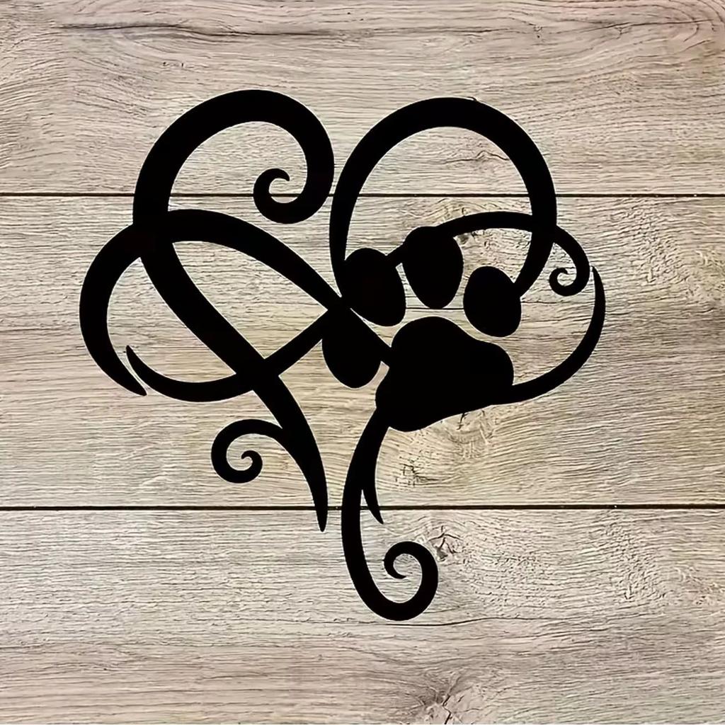 Dog Paw Print Metal Wall Art, Living Room Bedroom Hanging Decoration Wall Art, Indoor/outdoor Home Decoration