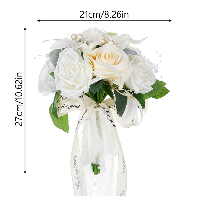 Bridal Bouquets for Wedding, Simulation Rose Bride Wedding Bouquet Wedding Decorations for Ceremony, Anniversary