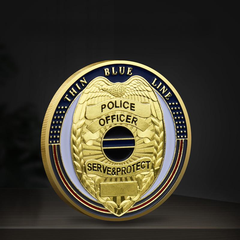 

Новая коллекция памятных монет для памятных монет полиции США Challenger, окрашенных в 3D 40*3 золотой