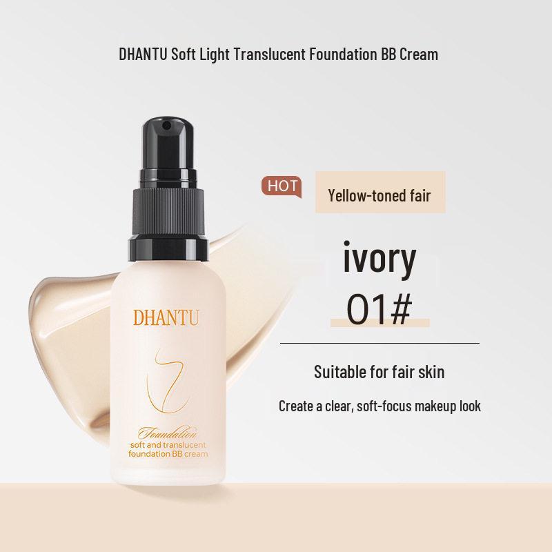 DHANTU Soft Light Translucent Long-Lasting BB Cream Foundation 30g 01# слоновой кости