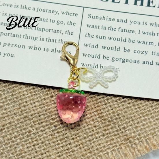 Universal Lobster Clasp Keychain Pendant Bowknot Decor Simulated Fruit Design