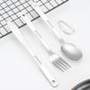3Pcs/Set Outdoor Camping Western Food Cutlery Set Picnic Stainless Steel Knife Fork Spoon Set Hiking Travel Portable Tableware