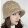 Women's New Hat Winter Knitted Squirrel Fleece Brim Fashionable Winter Warm Versatile Hat