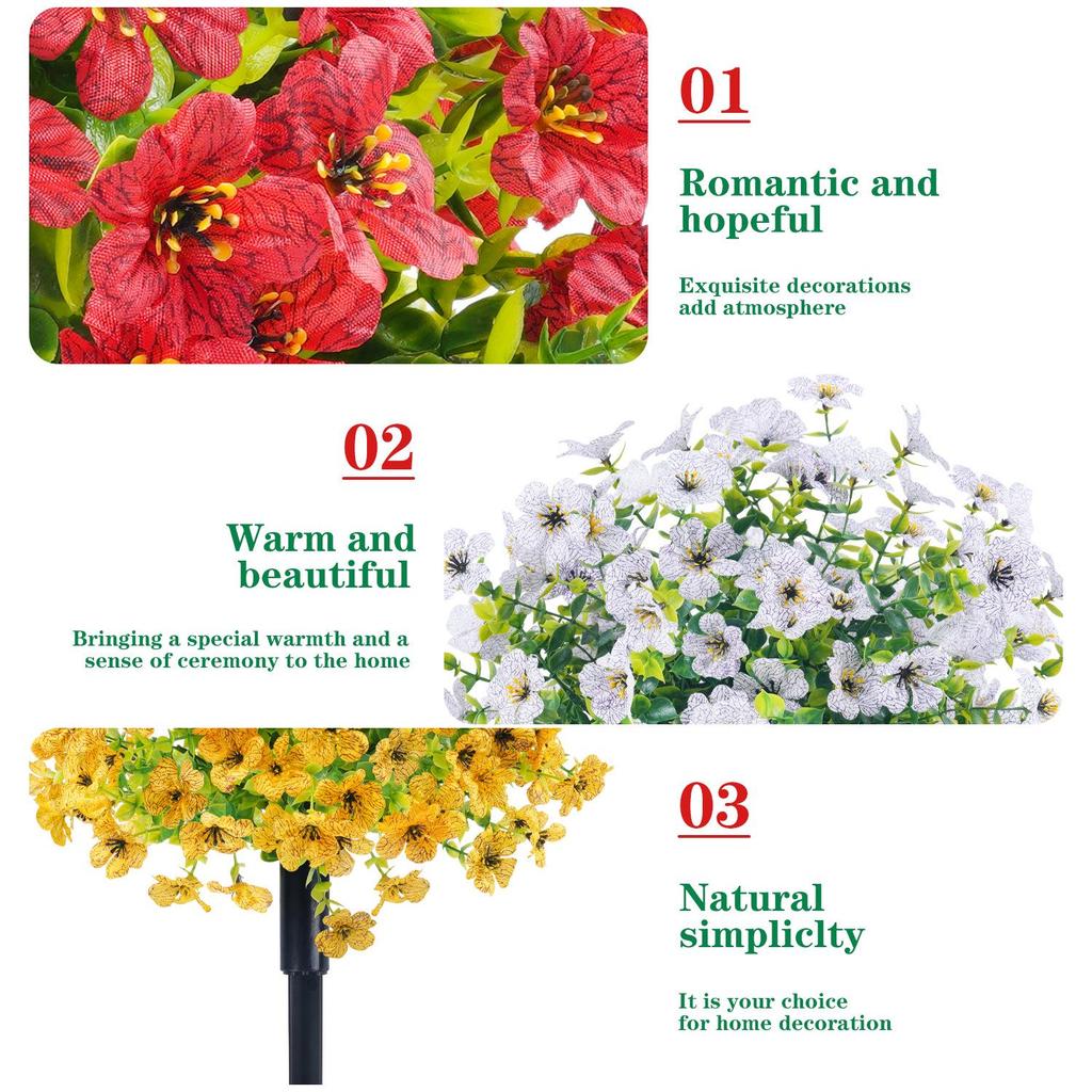 Violet Eucalyptus Garden Stake: Realistic Faux Flower Decoration with Ground Peg