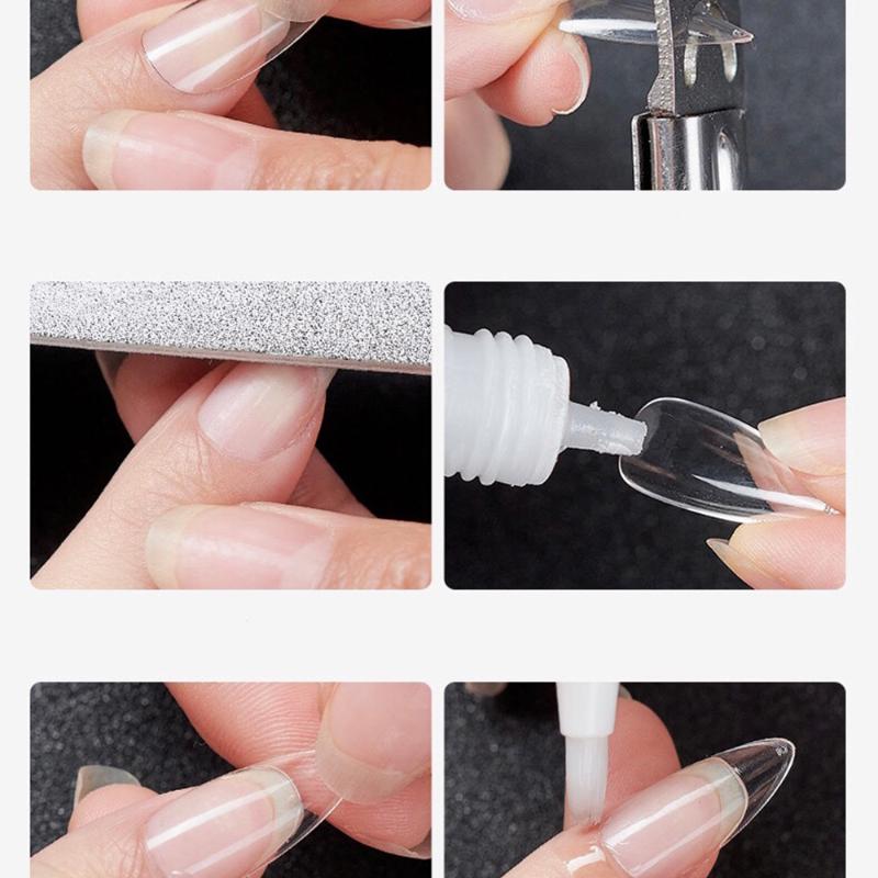 3 Bottles Acrylic Nail Art Glue French False Tips Rhinestones Gems Manicure Tool Fake Nail Glues